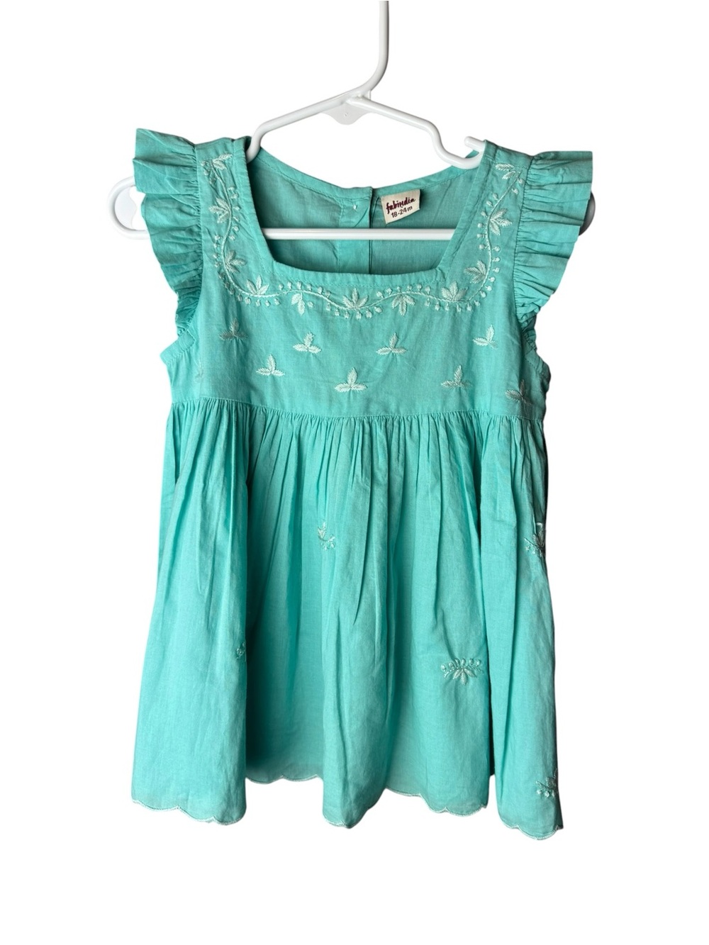 Fabindia Blue Girl Embroidered Dress 18-24M